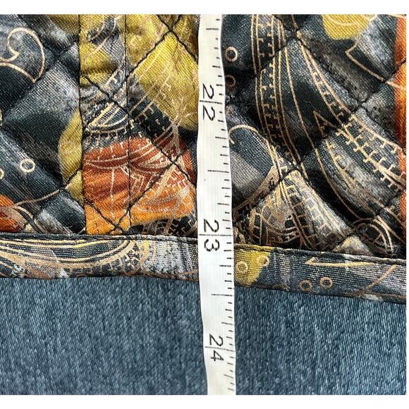 Chico's Womens 1/M-8 Fall Color Paisley Quilled Vest Full Zipper Preppy/Office - Picture 7 of 7